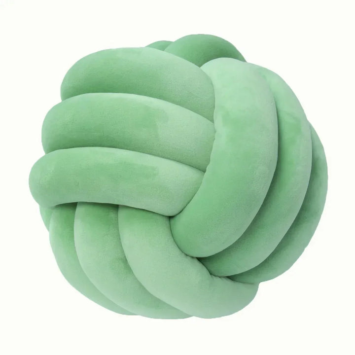 Decorative knotted suede-look ball soft cushion