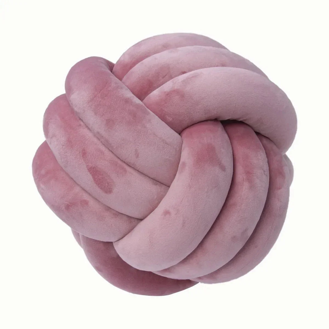 Decorative knotted suede-look ball soft cushion