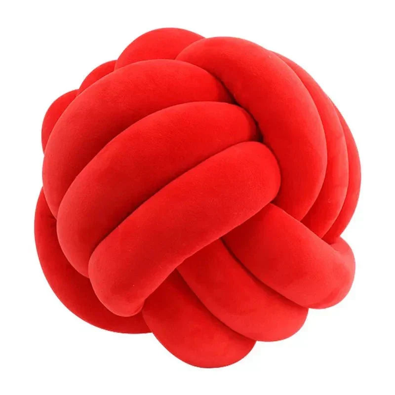 Decorative knotted suede-look ball soft cushion
