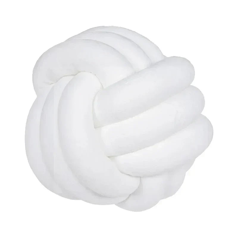 Decorative knotted suede-look ball soft cushion