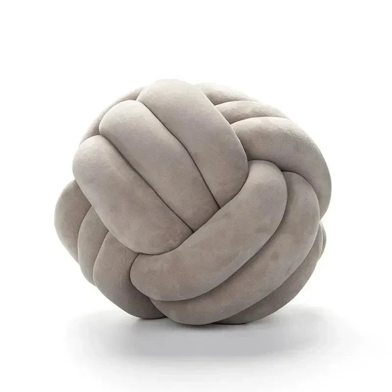 Decorative knotted suede-look ball soft cushion