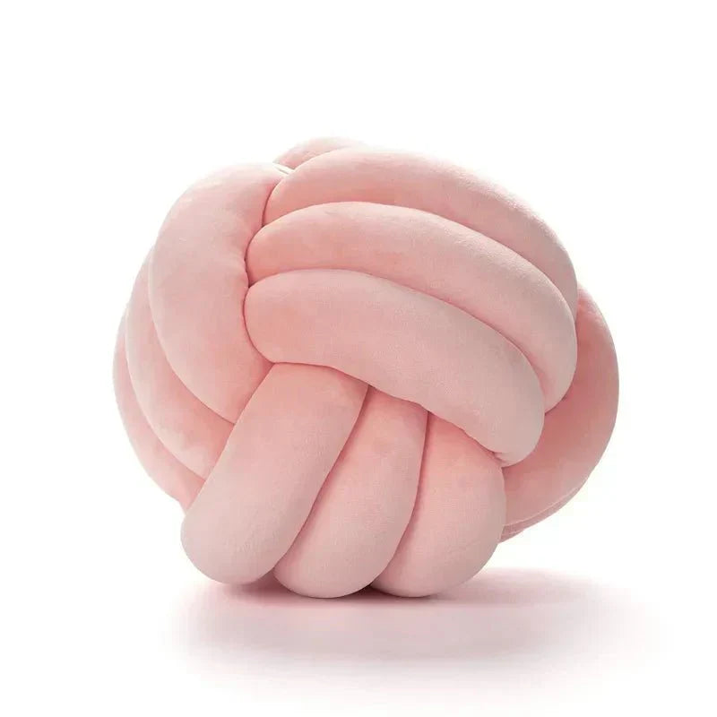 Decorative knotted suede-look ball soft cushion