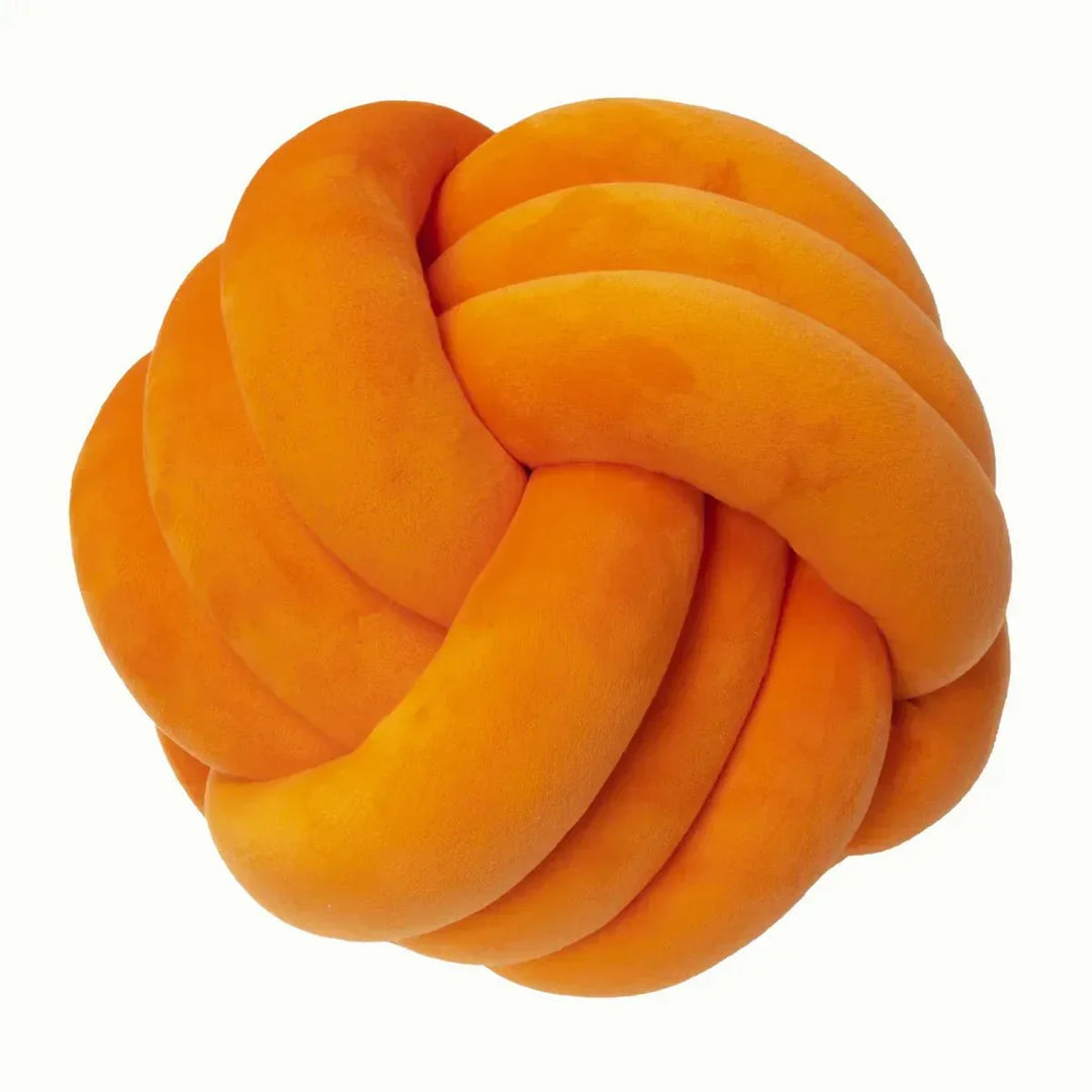 Decorative knotted suede-look ball soft cushion