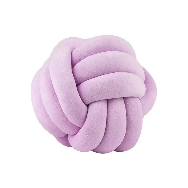 Decorative knotted suede-look ball soft cushion