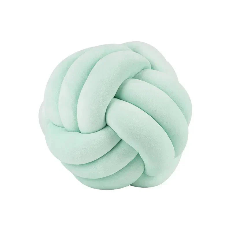 Decorative knotted suede-look ball soft cushion