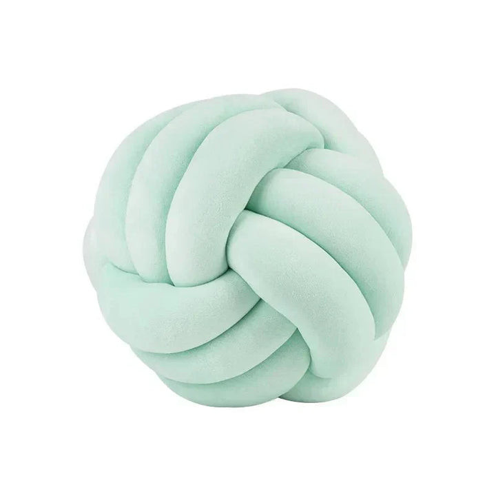 Decorative knotted suede-look ball soft cushion