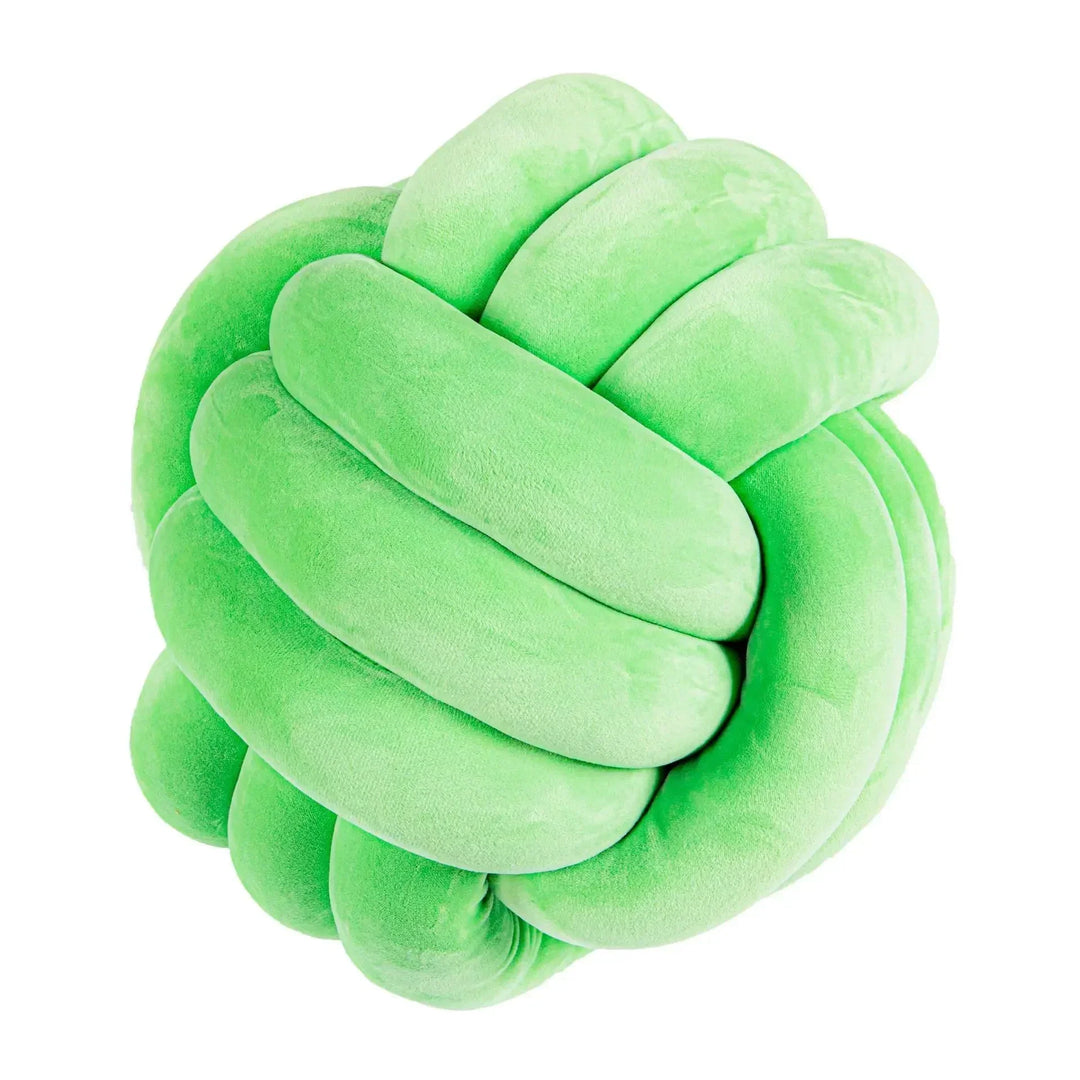 Decorative knotted suede-look ball soft cushion