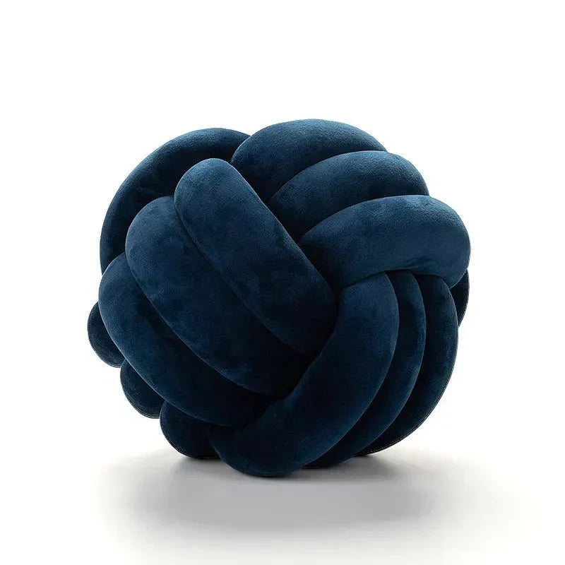Decorative knotted suede-look ball soft cushion