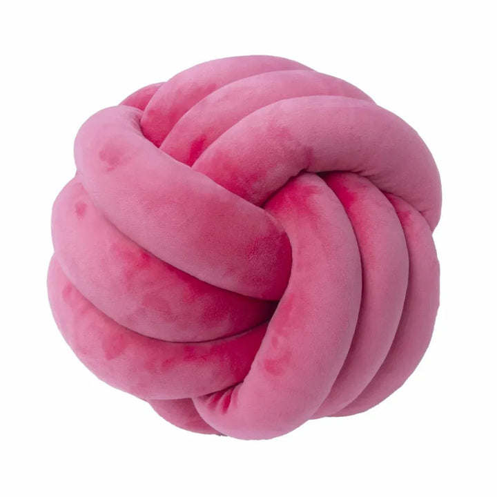 Decorative knotted suede-look ball soft cushion