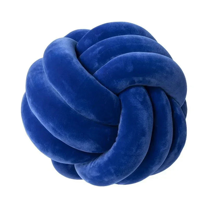 Decorative knotted suede-look ball soft cushion