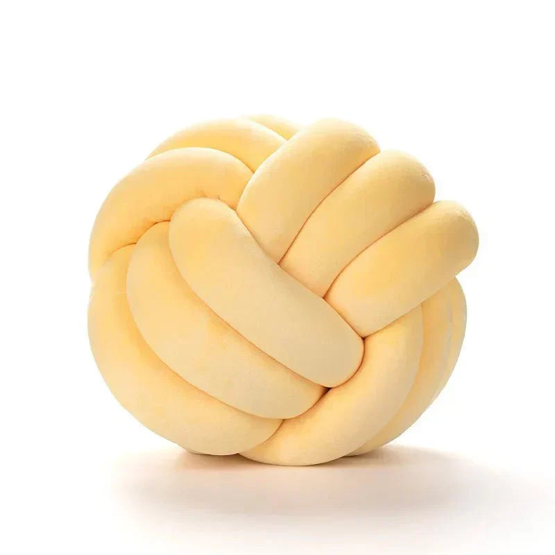 Decorative knotted suede-look ball soft cushion