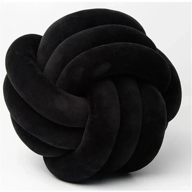 Decorative knotted suede-look ball soft cushion