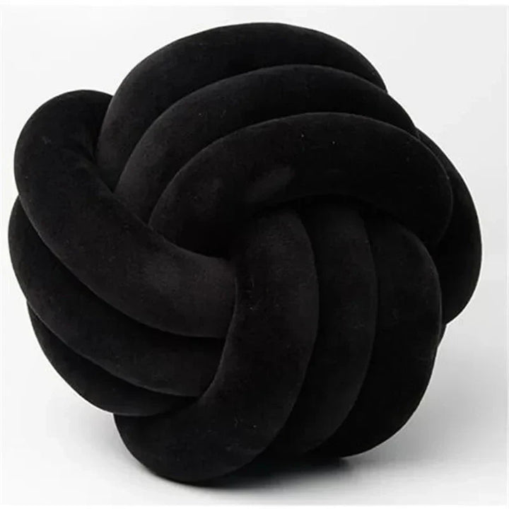Decorative knotted suede-look ball soft cushion