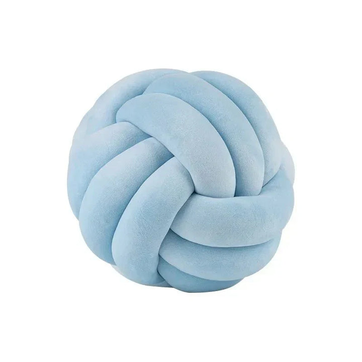 Decorative knotted suede-look ball soft cushion