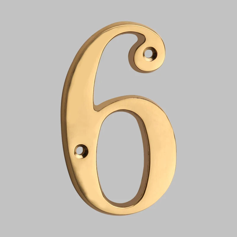 Traditional house numbers made of solid brass