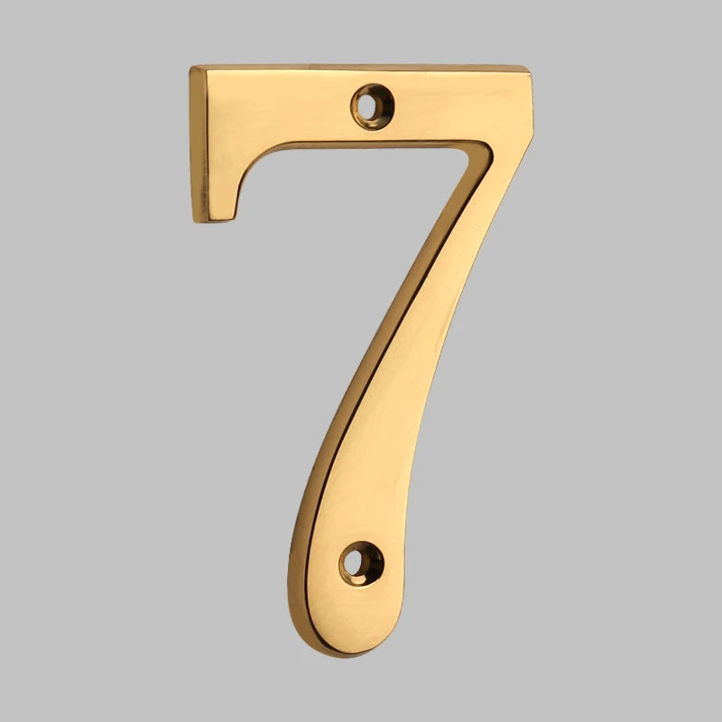 Traditional house numbers made of solid brass