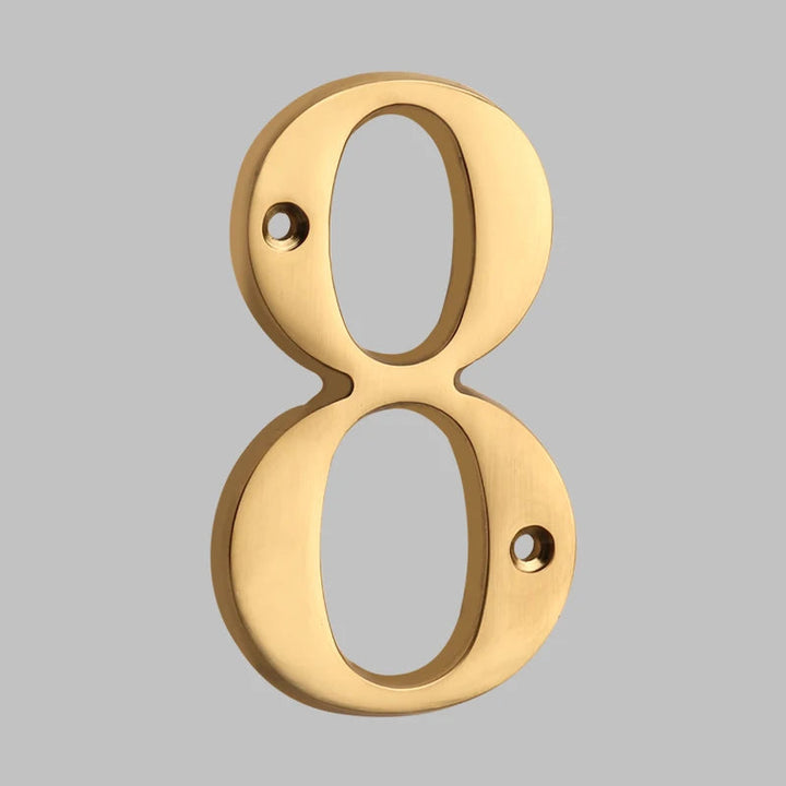 Traditional house numbers made of solid brass