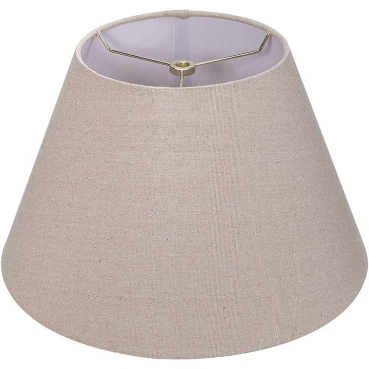 Medium lampshade, barrel fabric lampshade for table lamp and floor lamp, 7x13x7.8 inches, natural ventilated linen, handmade, spider (white)