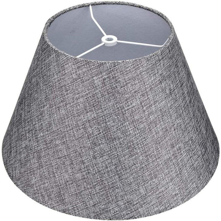 Medium lampshade, barrel fabric lampshade for table lamp and floor lamp, 7x13x7.8 inches, natural ventilated linen, handmade, spider (white)
