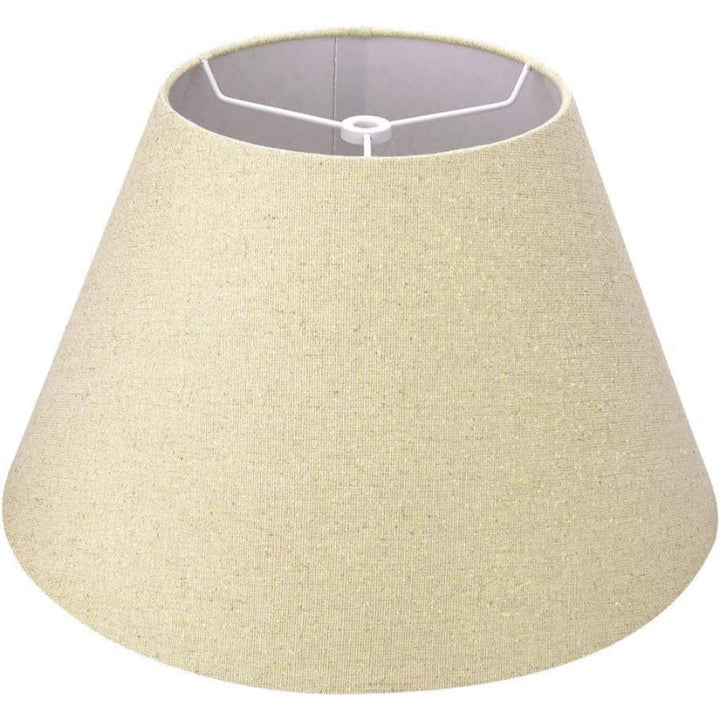 Medium lampshade, barrel fabric lampshade for table lamp and floor lamp, 7x13x7.8 inches, natural ventilated linen, handmade, spider (white)