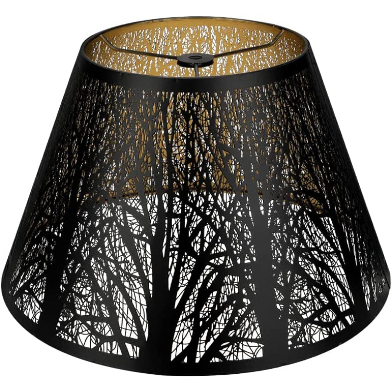 Medium lampshade, barrel fabric lampshade for table lamp and floor lamp, 7x13x7.8 inches, natural ventilated linen, handmade, spider (white)