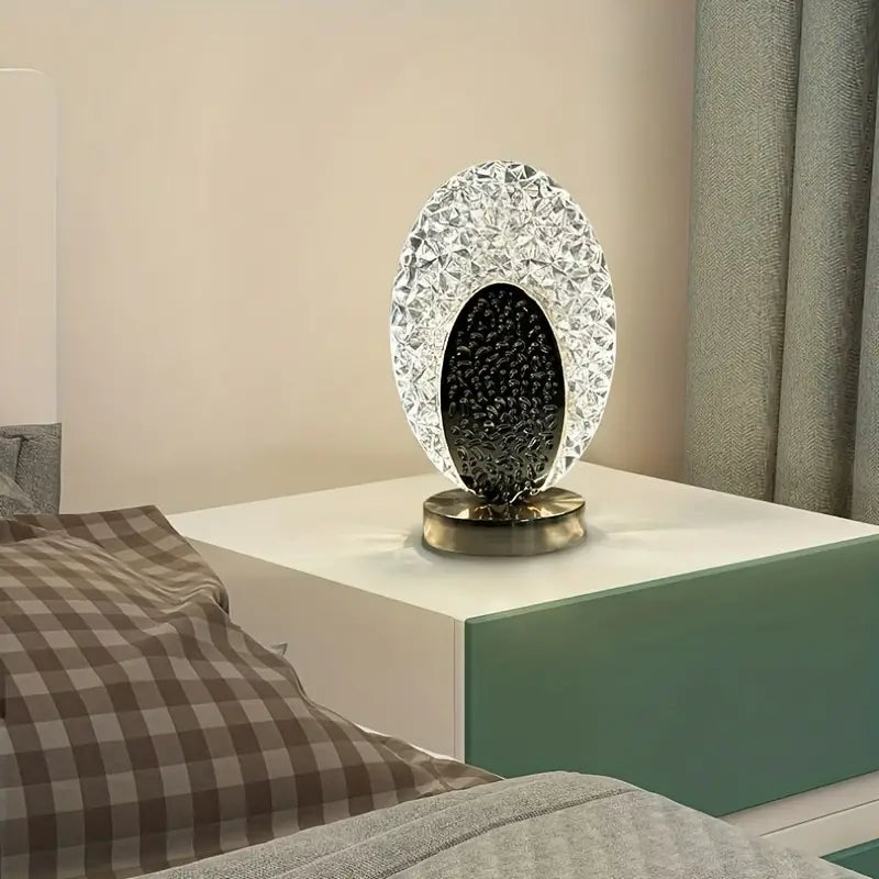 Modern &amp; Luxury Peacock Table Lamp - CrystalGlow