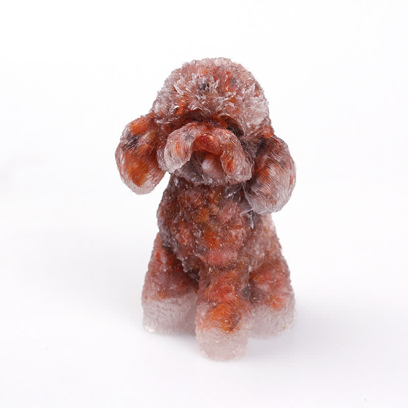 Natural Crystal Poodle Gemstone Decoration