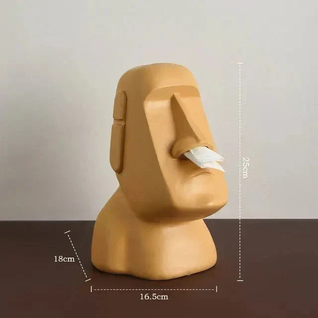 Tissue box in Easter Island statues design