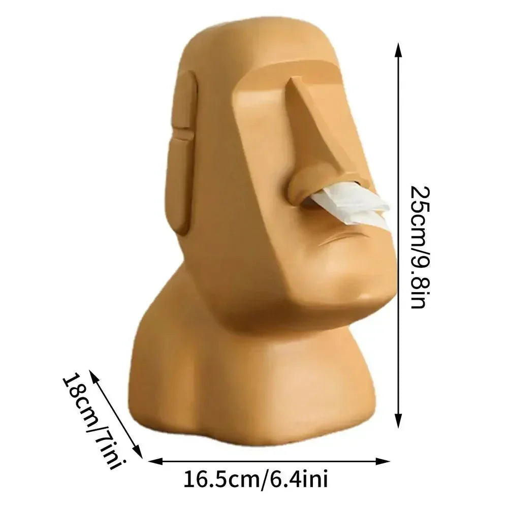 Tissue box in Easter Island statues design