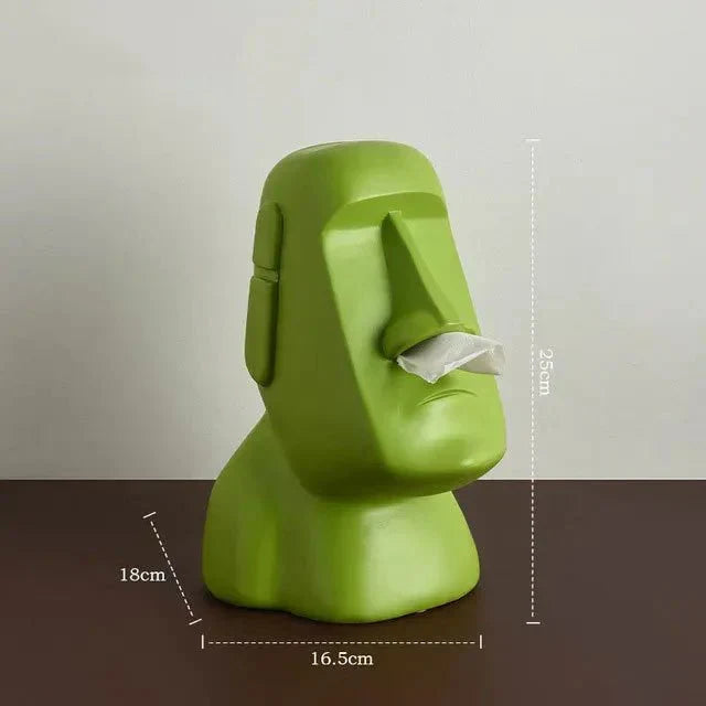 Tissue box in Easter Island statues design