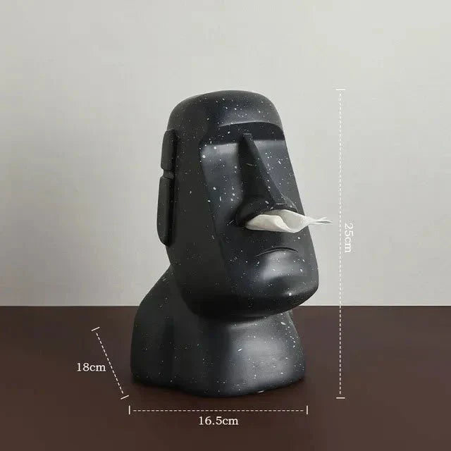 Tissue box in Easter Island statues design