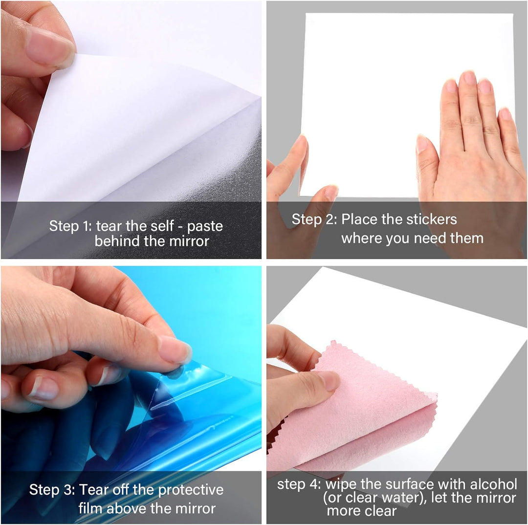 Flexible Mirror Sheets | Shatterproof PET Wall Mirror | Peel &amp; Stick Design | Lightweight &amp; Safe