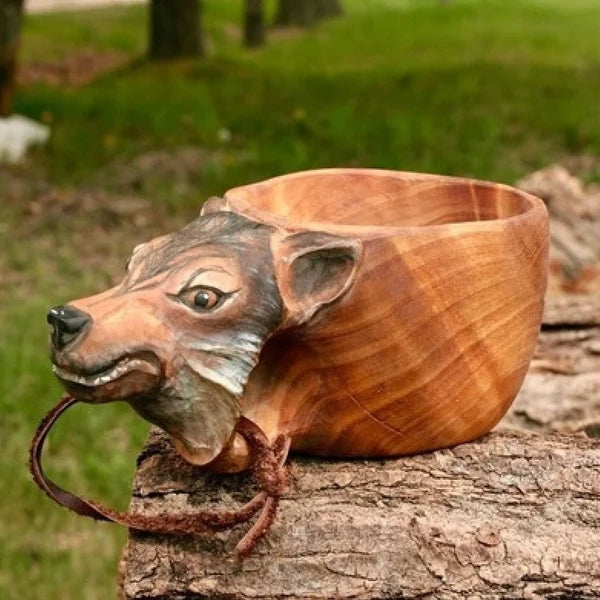 Wooden Cup - WildSip - Handmade Animal Design - Adventurous Hydration
