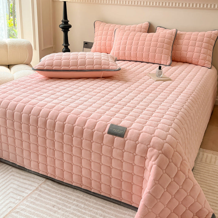 Modern Soft Throw Blanket with Square Texture – Stylish Fluffy Bed &amp; Sofa Cover
