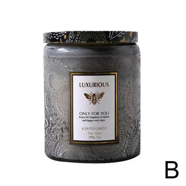 Scented candle glass with essential oils
