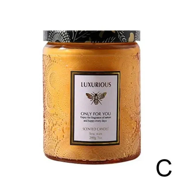 Scented candle glass with essential oils