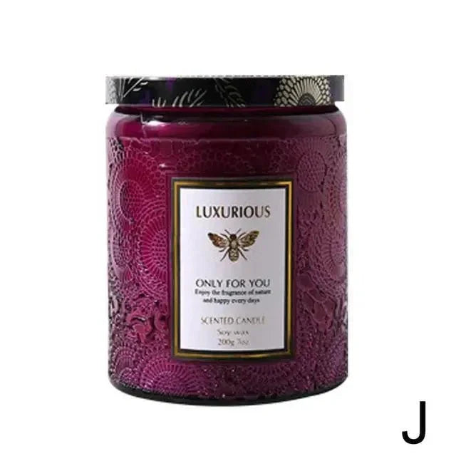 Scented candle glass with essential oils