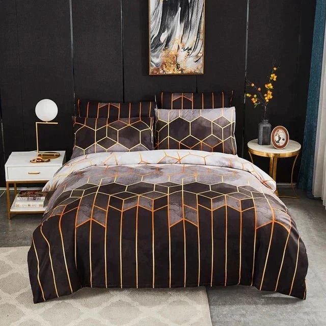 Geometric Luxury Duvet Cover – Breathable &amp; Cooling