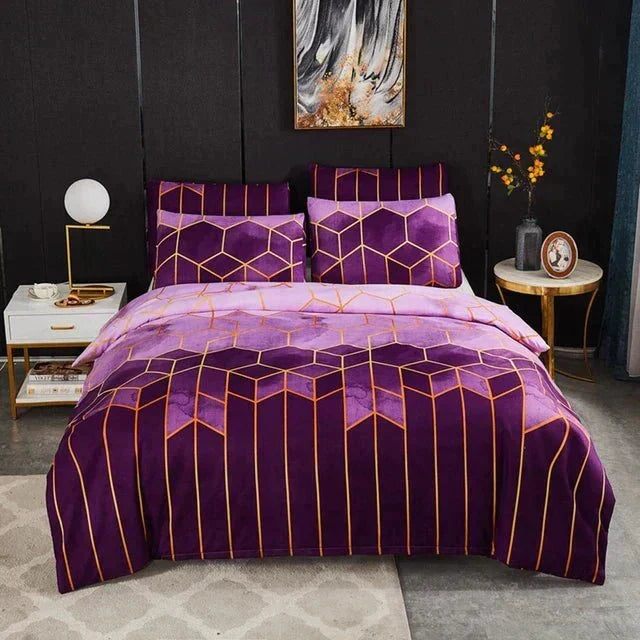 Geometric Luxury Duvet Cover – Breathable &amp; Cooling