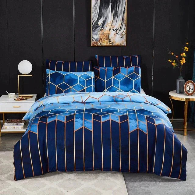 Geometric Luxury Duvet Cover – Breathable &amp; Cooling