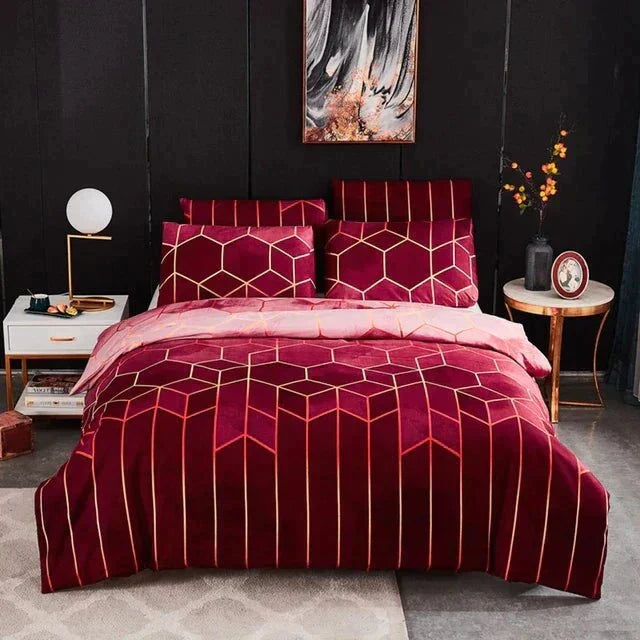 Geometric Luxury Duvet Cover – Breathable &amp; Cooling