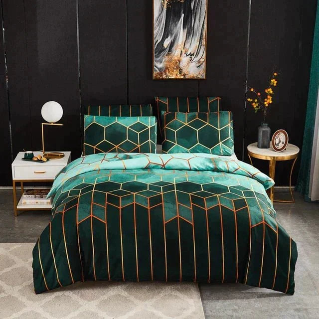 Geometric Luxury Duvet Cover – Breathable &amp; Cooling
