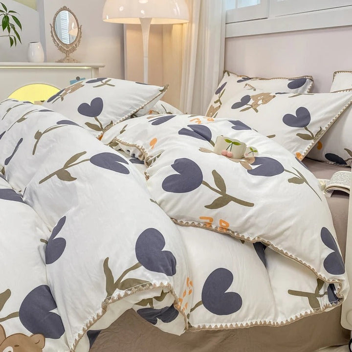 Blossom &amp; Berry Dream Bedding Set 4pcs Floral Duvet Cover
