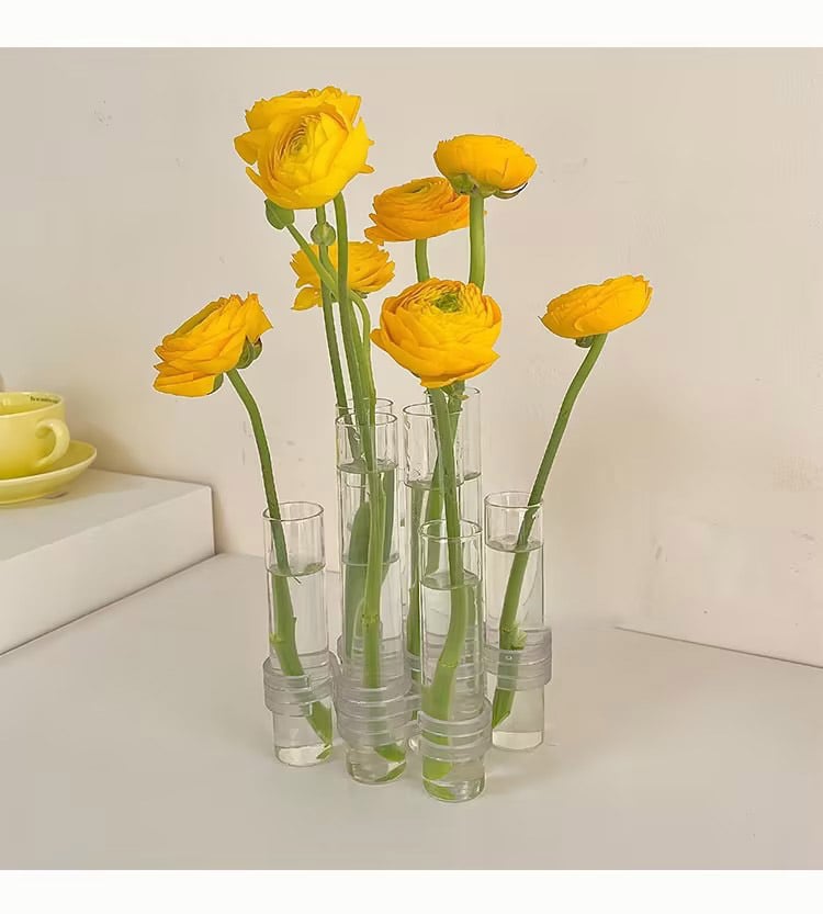 Flexible Flower Vases with Hinges | Modern Glass Tube Vase
