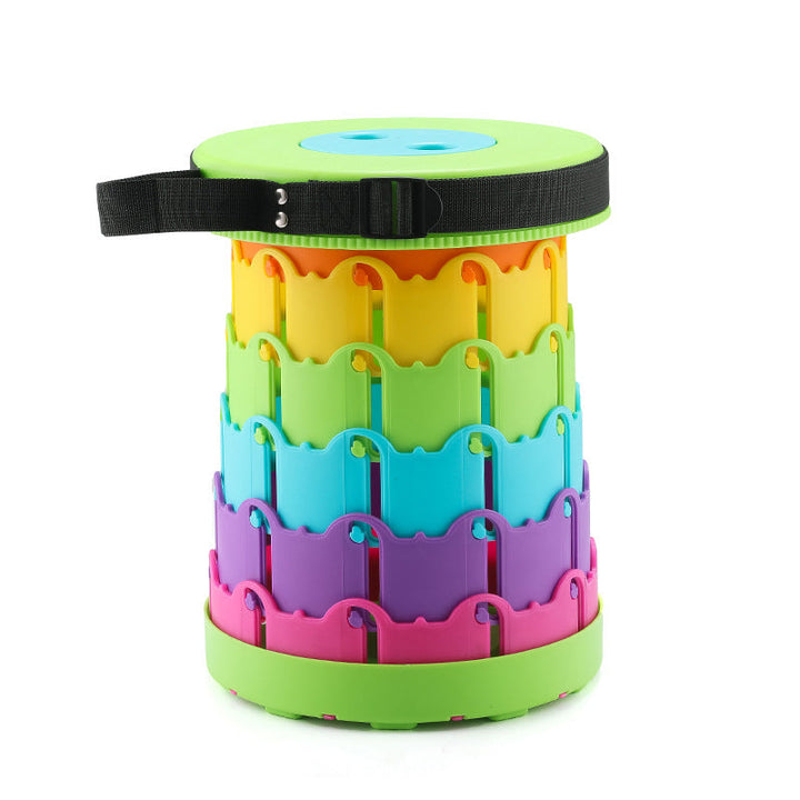 Improved retractable folding stool