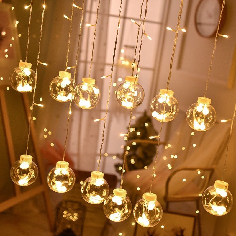 Fairy light string with heart-shaped design