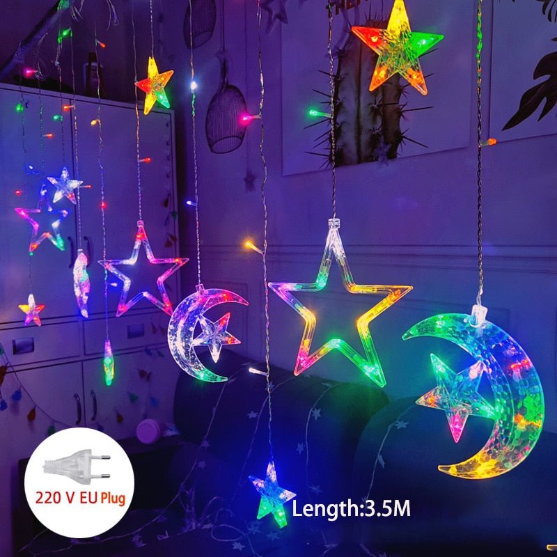 Fairy light string with heart-shaped design
