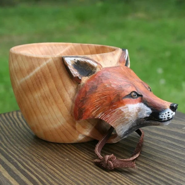Wooden Cup - WildSip - Handmade Animal Design - Adventurous Hydration