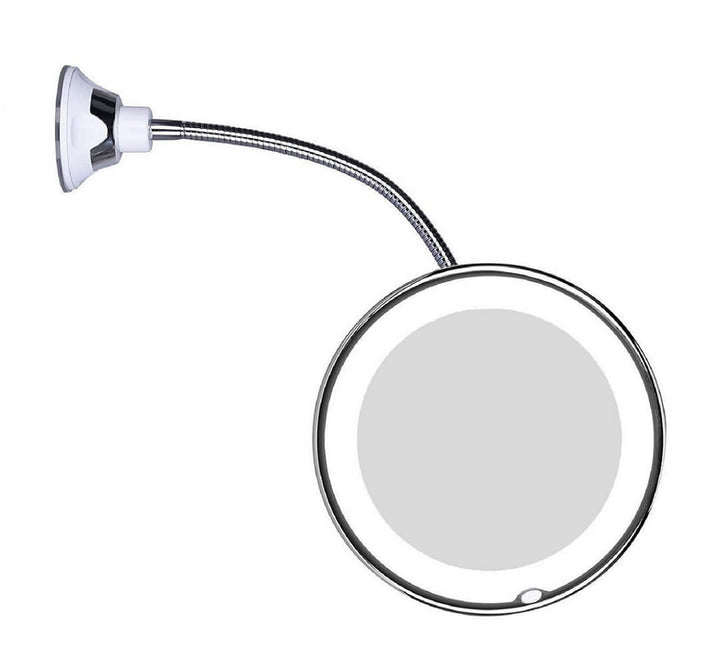 Luminessa LED Magnifying Mirror with Swan Neck | 10x Zoom &amp; Daylight LED | Flexible &amp; Cordless