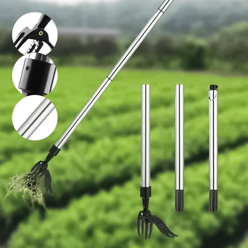 Stainless steel adjustable long handle removable weeder